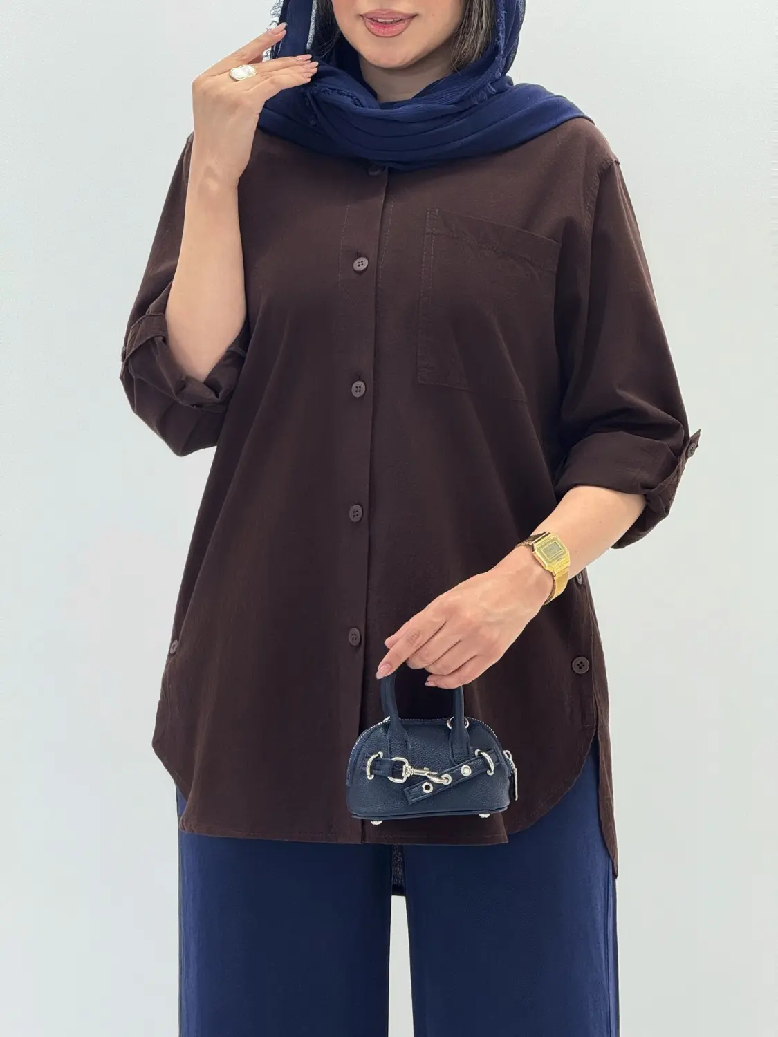6853-مانتو لینن شینا